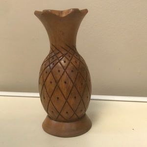 Vintage Handcarved‎ Wooden Pineapple Appetizer/Toothpick Holder
